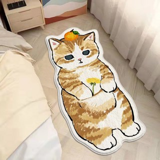 YHeee 러그 귀여운 발매트 고양이 침실 침대옆 화장대 현관 거실 미니러그, 27, 60cm * 90cm