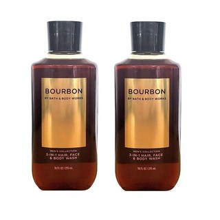 배쓰앤바디웍스 Bath and Body Works 남성용 3in1 헤어 페이스 바디 워시 밸류 팩 2개 풀 사이즈 오션 226798, Bourbon (Bottle Design May Var, 10 Fl Oz (Pack of 2)
