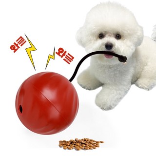 PET MOMENT 강아지 터그놀이 와글볼 공놀이 간식토이 노즈워크 대중소형견 훈련공 14.3cm, 다크레드, 1개