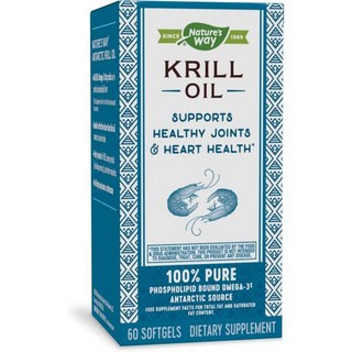 네이처스 웨이 크릴 오일 * 100% 오메가-3 30 소프트젤 (포장은 다 수 있음), Unflavored, 60 Count (Pack of 1), 1개
