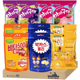 블루존 젤리세트 5종 10개입 (박카스젤리*2+비타500*2+마이구미포도*2+마이구미복숭아*2+망고젤리*2) 1개 상품 이미지