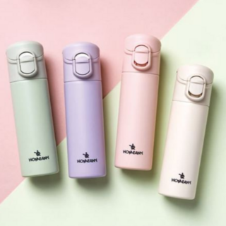 헤브즈 미니 텀블러 140ml 슬림 원터치 텀블러 보온병 보냉병, 파스텔퍼플, 1개