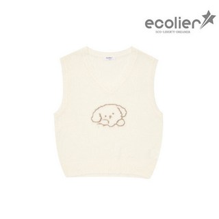에꼴리에 퍼피자카드 니트조끼 23B5085