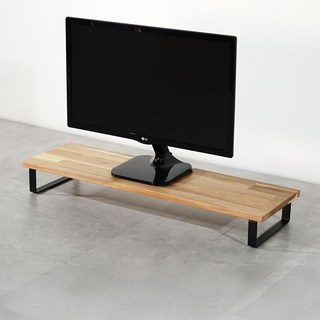원목 듀얼 모니터 받침대 폭300mm 높이10cm, 아카시아상판(블랙받침)
