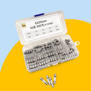 셀렉트디 유리관 휴즈 퓨즈 5*20mm 6*30mm 0.5A~30A 250V 자동차 시거잭 블랙박스 Fuses, 100개, 은색