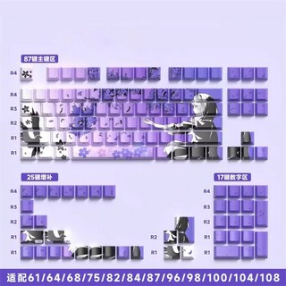 레이븐 사쿠라 애니 테마 PBT 체리 기계식키보드 포인트 커스텀 키캡 사용 모습