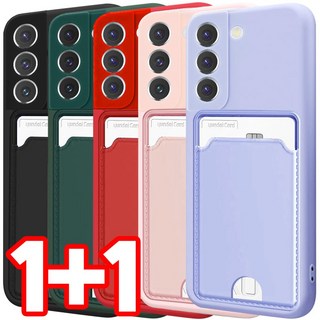 벌크온 1+1 갤럭시 S21 카드 수납 포켓 카메라 보호 풀커버 실리콘 컬러 휴대폰 케이스