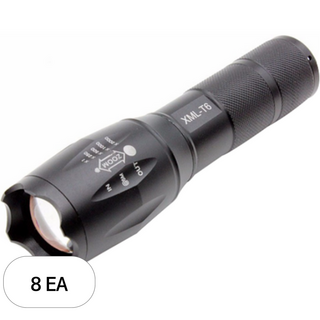 T6 LED 손전등, 블랙, 8개