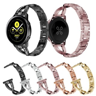 COCOGOGO 갤럭시 워치3 호환 41MM 45MM 큐빅 메탈 밴드, 로즈골드메탈, 1개
