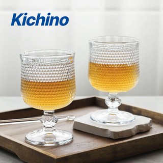 키치노 하이덴 고블렌 잔 185ml 유리컵 와인잔 물컵 주스, 4개, 키치노 하이덴 도트