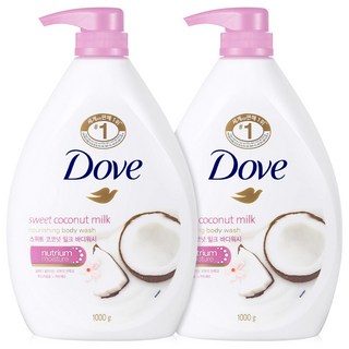 도브 뷰티너리싱 바디워시 1000ml 2개, 스위트코코넛 2개