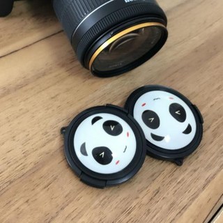 귀여운 팬더 카메라 렌즈 캡 보호 커버 프론트 캡 캐논 니콘 DSLR 렌즈용 37 40.5 46 49 52 55 58 62 67 mm, 1)37mm, 1개