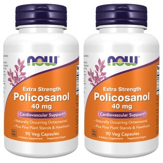 나우푸드 엑스트라 스트렝스 폴리코사놀 프롬 슈가 케인 40mg 베지 캡슐, 90정, 2개 나우푸드 엑스트라 스트렝스 폴리코사놀 프롬 슈가 케인 40mg 베지 캡슐, 90정, 2개