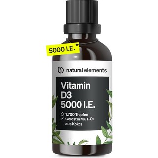 네츄럴 엘리먼츠 비타민D3 액상 1000IU 50ml, 5000 IE, 1개