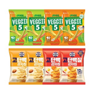 조이베지5 바질솔트50gx2+발사믹허브맛50x2+이지프로틴 감자칩 소금빵맛x2+매콤치즈맛x2, 1세트, 400g