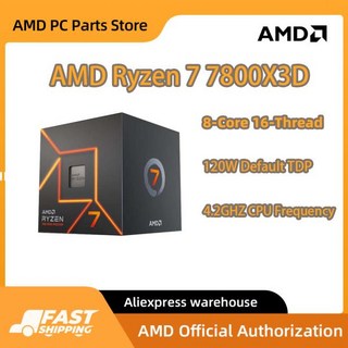 AMD RYZEN 7 7800X3D Box Novo CPU 8 코어 통합 칩 선풍기 없는 5NM AM5 R7 프로세서, 한개옵션2, 01 CHINA, 한개옵션1