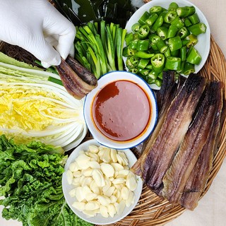 민테크푸드 과메기 청어과메기 포항 구룡포 야채풀세트, 1개, 청어완전손질10미20쪽+야채풀세트