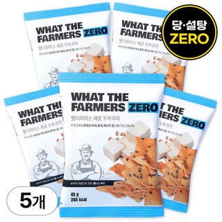 [맛있는 건강] 왓더파머스 오리지널 오븐에 구운 무설탕 두부과자 건강한 간식, 5개, 45g