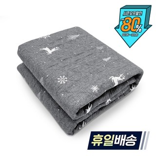 [내일도착] 한일의료기 탄소 전기요 전기매트 국내생산 워셔블 눈꽃사슴 온열매트, 싱글(중)