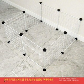 접이식 강아지울타리 애견 칸막이 투명 애완견 격리장, 1개, 6개12버클 35x35cm 화이트 문 있음