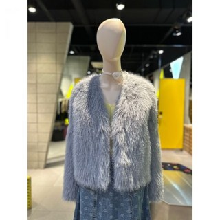 럭키슈에뜨 LFOAW24400BUX 에코밍크 페이크퍼 노카라 자켓