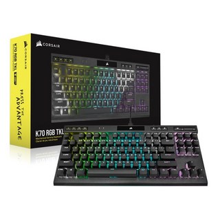 커세어 K70 TKL 한글 기계식 게이밍 유선 텐키리스 키보드, (BLACK) 블랙, (87키) CORSAIR K70 RGB TKL, 적축