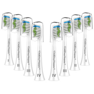 올데이해피 필립스 호환용 전동칫솔모, HX6064P, 화이트, 8개