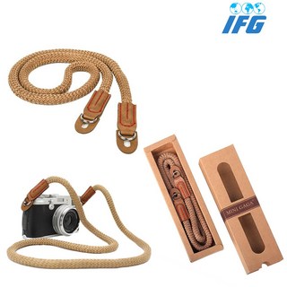 IFG DSLR 미러리스 스트랩링 로프 넥스트랩 100cm, 1개, 100cm 브라운
