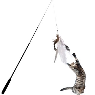 펫츠몬 고양이 장거리 4단 깃털 낚싯대 1.8m 혼합색상 1개 상품 이미지