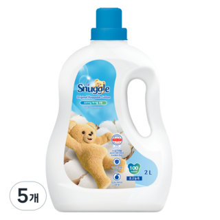 스너글 초고농축 섬유유연제 허거블 코튼 본품, 2L, 5개