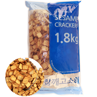 자연톡 참깨고소해 대용량 참깨 과자 인간사료 참깨크래커 호프기본안주 노래방안주 업소용 사무실 단체 간식, 1.8kg, 1개입