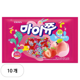 마이쮸 딸기 복숭아 츄잉캔디, 720g, 10개