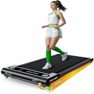 Akluer 경사형 워킹 패드 트레드밀 2.5마력 소형 (리모컨 포함 LED 디스플레이) 480L-A, 블랙