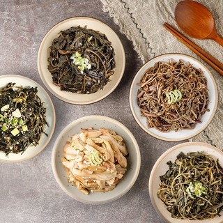 피아골미선씨 산나물반찬 완제품 150gx5종세트 (고사리/취나물/부지깽이/곤드레/토란대) 750g 1세트 상품 이미지