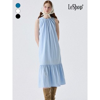 르샵 넥 스트링 주름 롱 원피스 BP4OP085A