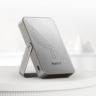 아트란 HAVIT 맥세이프 고속 무선 보조배터리 미드센추리모던디자인 10000mAh PB5222 20W C타입 거치형 스탠드