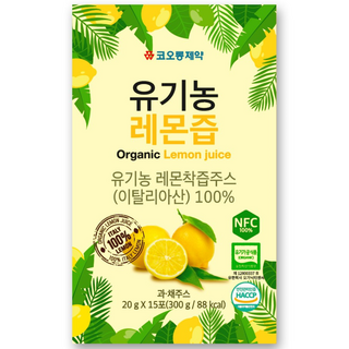 유기농 생레몬즙 착즙액 레몬수스틱 상큼한 건강 루틴, 45개, 20g