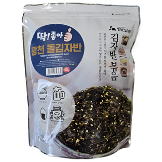 딱좋아 새우멸치 광천 돌김자반 볶음 500g 대용량 반찬 김자반 돌자반 돌자반볶음, 10개