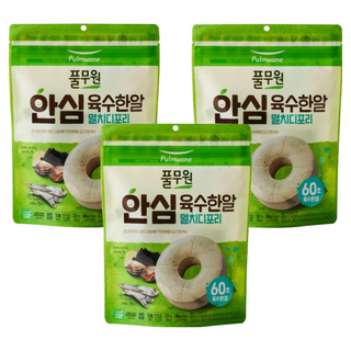 풀무원 안심 육수한알 멸치디포리 코인 동전 육수, 3개, 88g