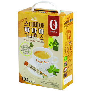 [기능성 표시 커피] 웰그린 스테비아 바나바 커피믹스 혈당 상승 억제, 9.5g, 100개입, 1개