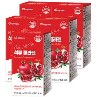 ROnIEWELL 石榴膠原蛋白果凍條隨身包 15條入, 300g, 5盒