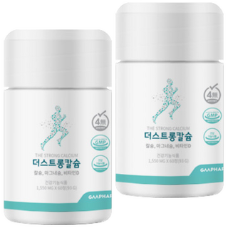 함량비교 필수/ 더스트롱칼슘 산호칼슘700mg 마그네슘 350mg 비타민D2000IU 2개월, 60정, 60개