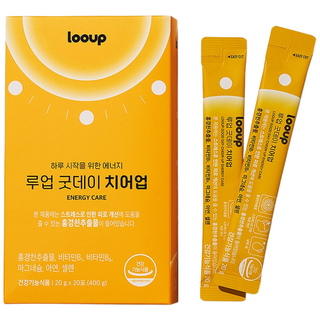 루업 굿데이 치어업 스트레스 피로 개선 홍경천추출물 비타민B 마그네슘 아연 셀렌 1box(20포), 20g, 20개