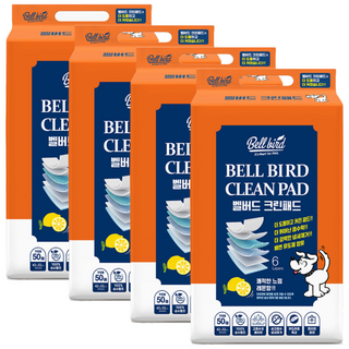 벨버드 크린 강아지 배변패드 레몬향, 50개입, 4개