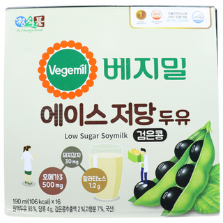 베지밀 무설탕 두유 저당 당뇨식 당뇨 환자 간식 190ml, 16개