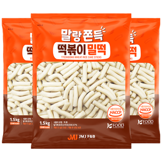 말랑쫀득 떡볶이 밀떡 실온 보관 가정용 1.5kg, 3개