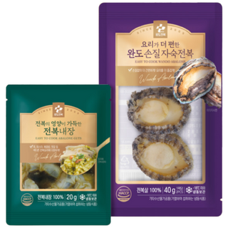 완도 자숙 손질전복 대, 7개, 60g