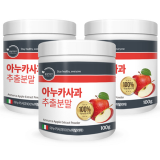 [순도100%] 아누카사과 추출 분말 이탈리아 아누카추출물 무첨가100% IGP SGF 인증, 3개, 100g