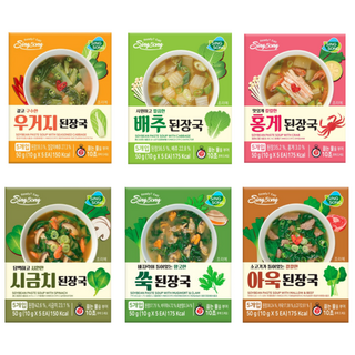 신송 즉석국 블럭 된장국 6종 세트 (5개입X6박스) 총 30인분, 1세트, 50g