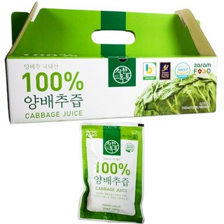 착한가격 양배추즙100% 홈쇼핑완판상품 위건강에 좋다고 알려진 바로그 양배추즙, 100ml, 30개